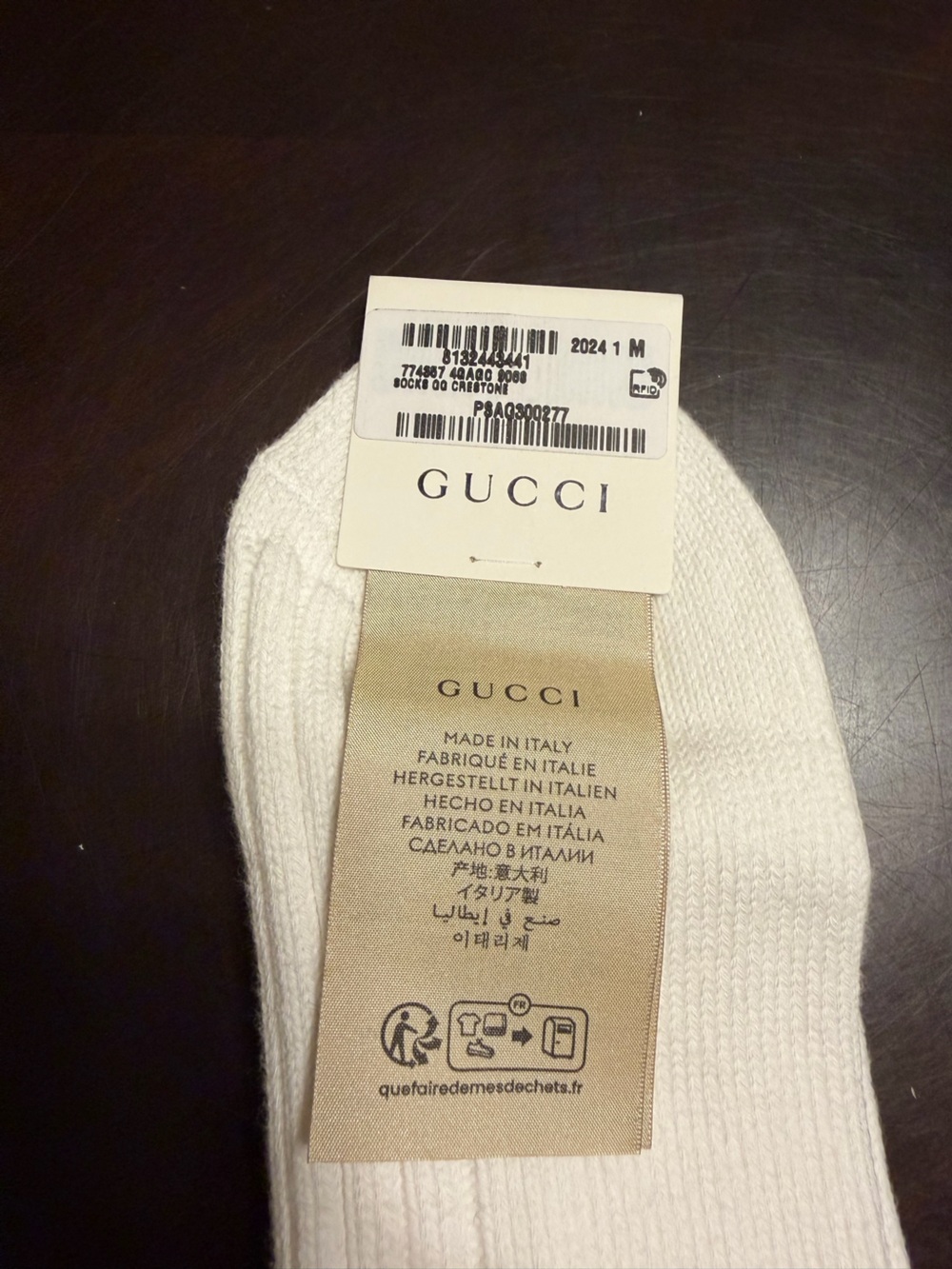 New Authentic Gucci GG Logo Socks White Size M - Picture 11 of 13